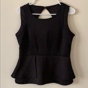 Black peplum sleeveless top size L